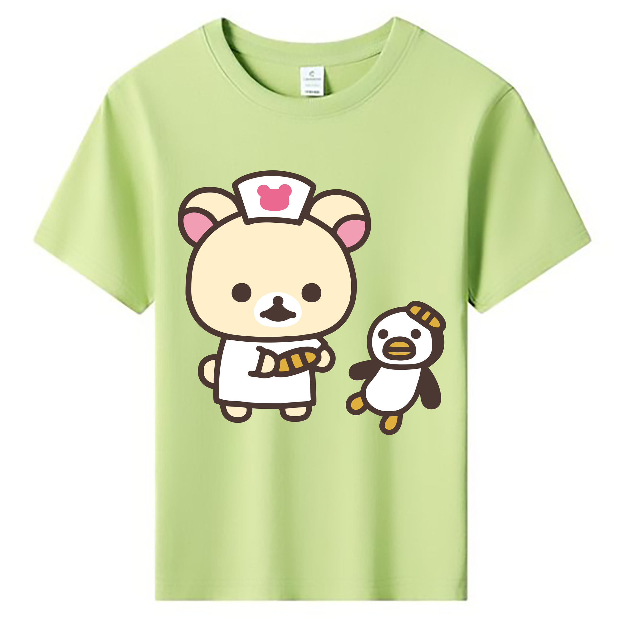（画像用） リラックマ リラックマ キイロイトリ Rilakkuma Korilakkuma Kiiroitori 綿100％キッズTシャツ（フロントプリント）